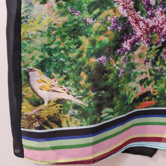 Zara - Sheer Bird and Flower Print Top - Size S - Picture 9 of 9